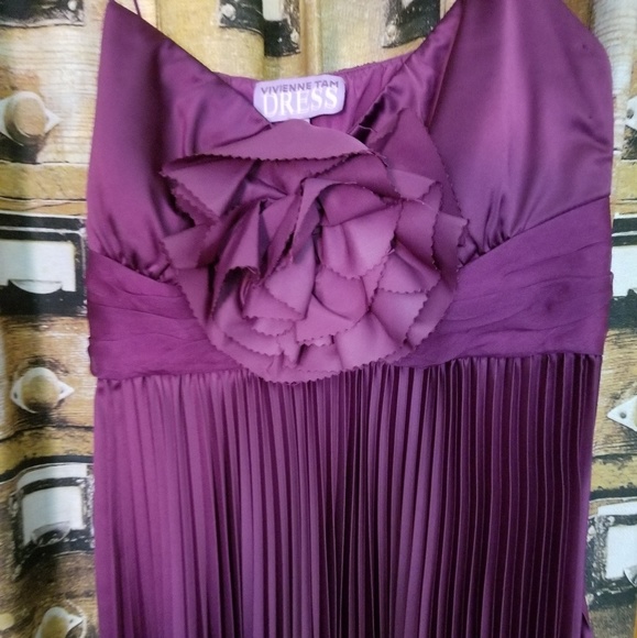 Vivenne Tam deep purple cocktail dress - Picture 3 of 4